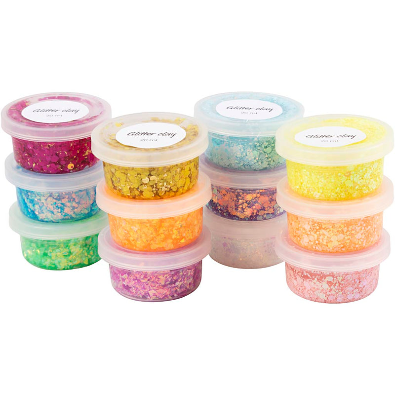 Argilla glitter Creative Company, vari colori, 72x20 ml 1 scatola