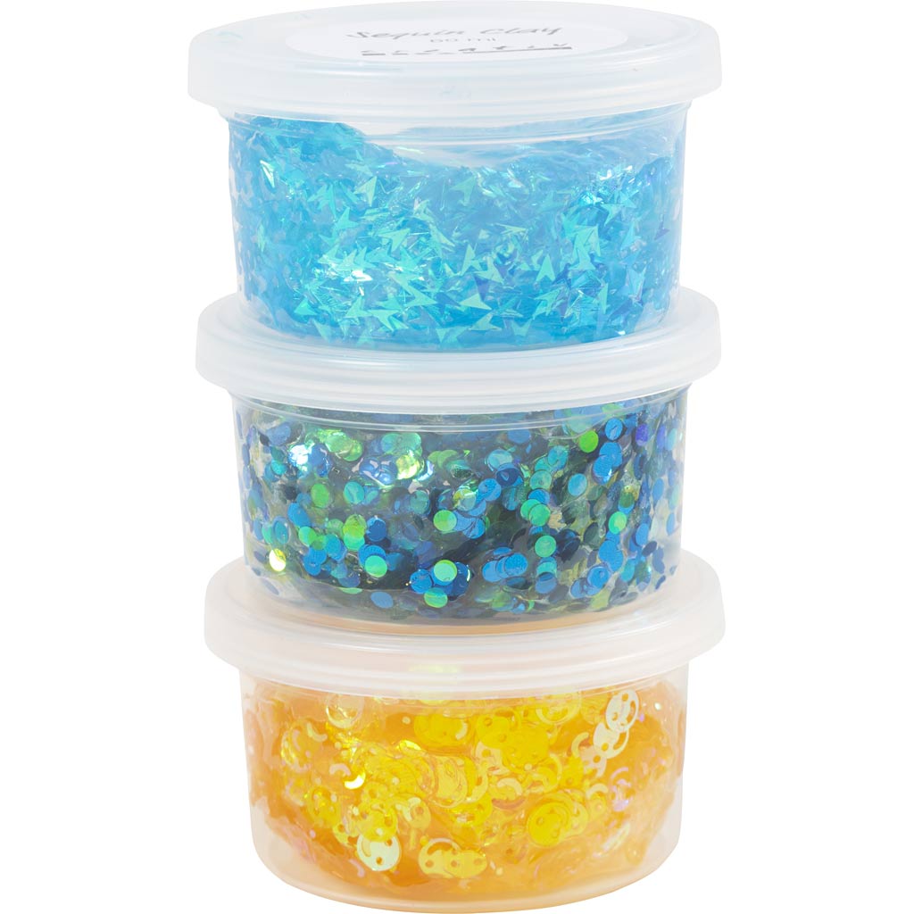 Argilla paillettes Creative Company, armonia verde blu, 3x60 gr 1 scatola
