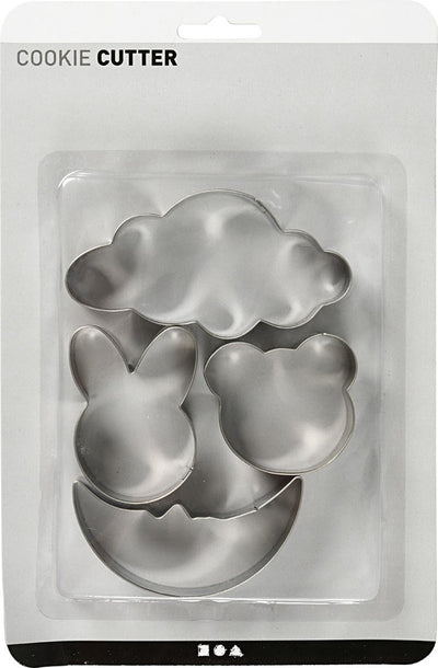Tagliabiscotti Creativ Company nuvola, lepre, orso, coccinella, h: 10 cm, 4 pezzi 1 scatola