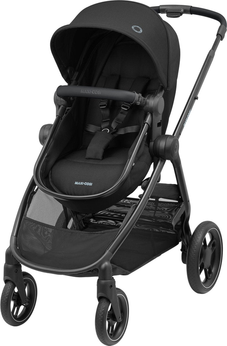 Maxi-cosi zelia³ kinderwagen - essential black (zwart frame + zwart leer)