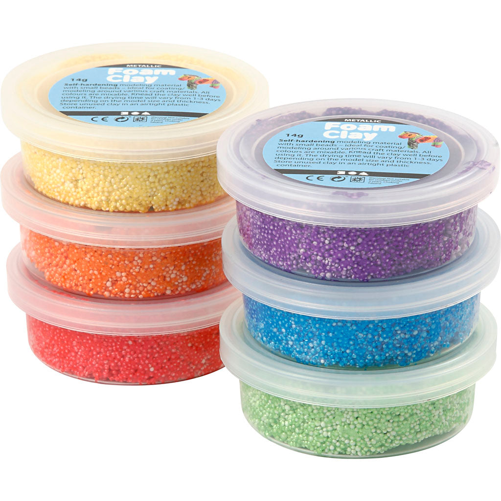 Foam clay ®, metallizzati, colori forti, 6x14 gr 1 scatola