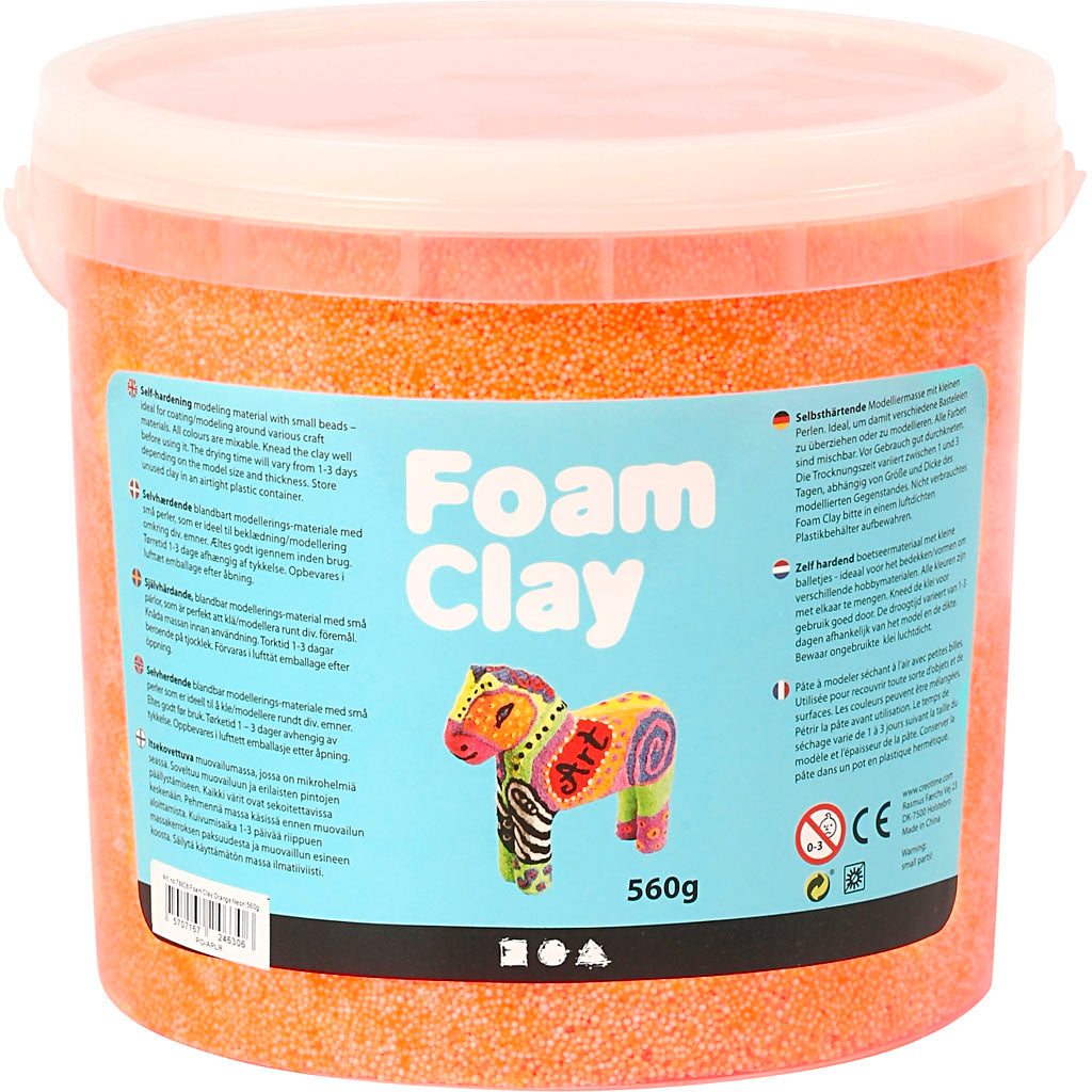 Foam clay ®, arancione neon, 560 gr 1 secchiello