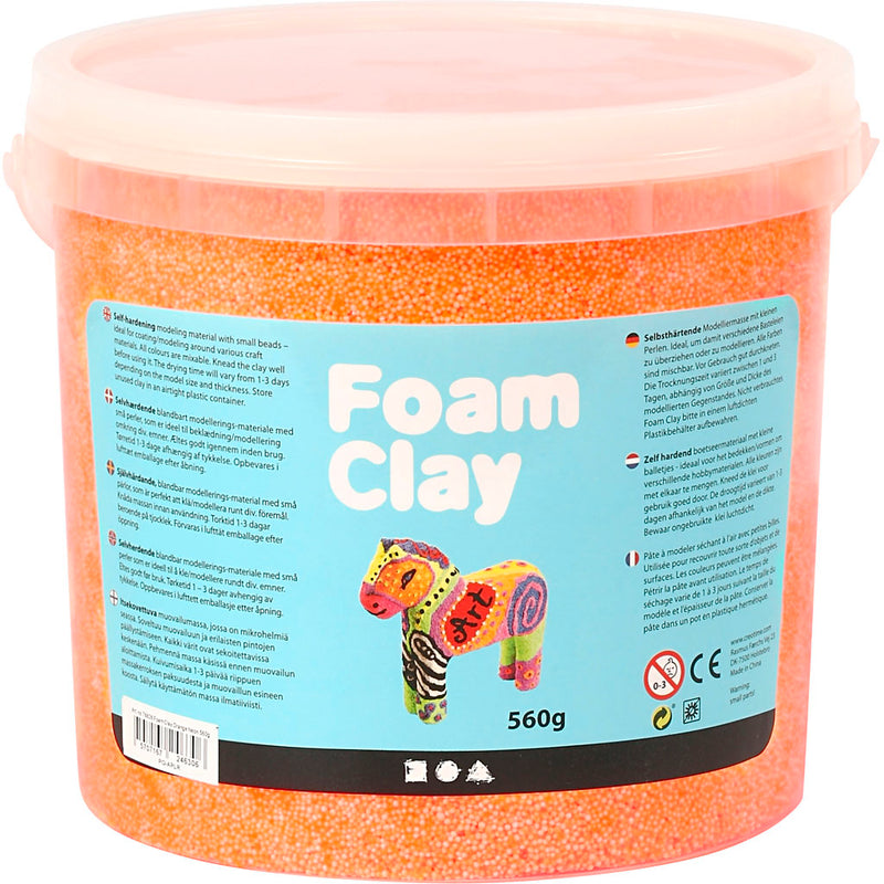 Foam clay ®, arancione neon, 560 gr 1 secchiello
