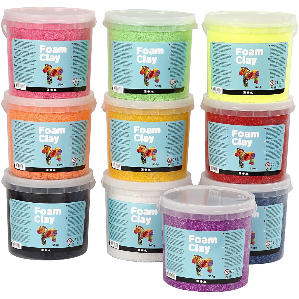 Foam clay ®, varios colores, 10x560 gr 1 caja
