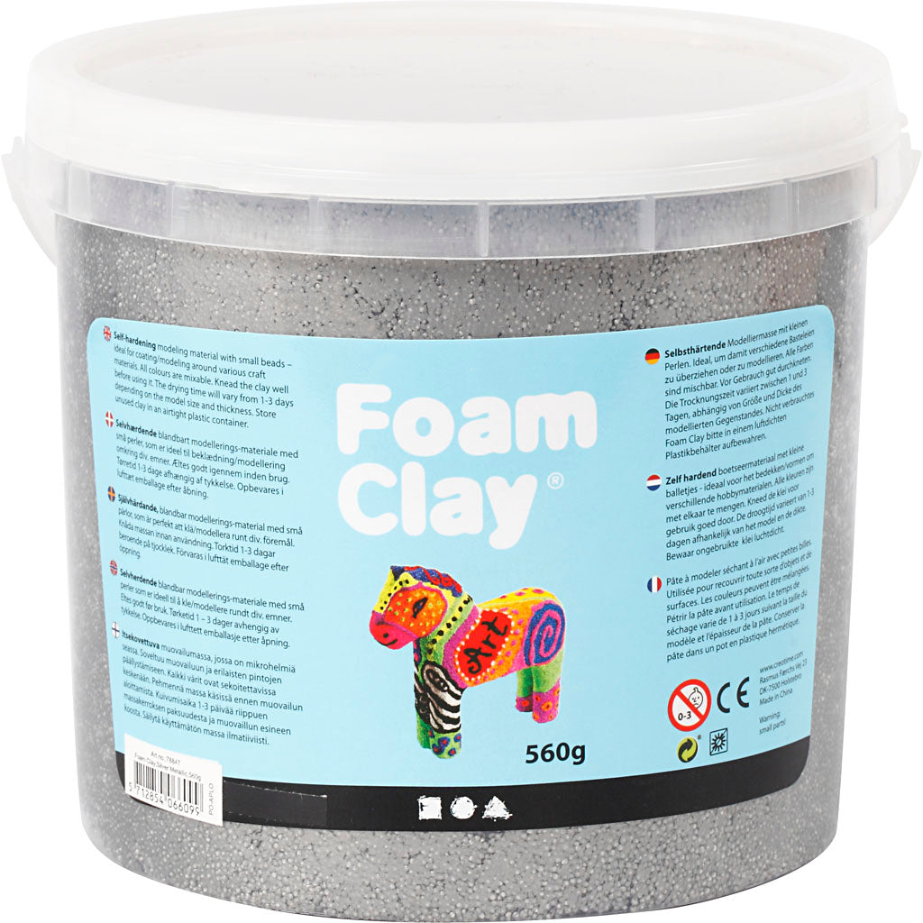 Foam clay ®, metálico, plateado, 560 gr 1 cubo
