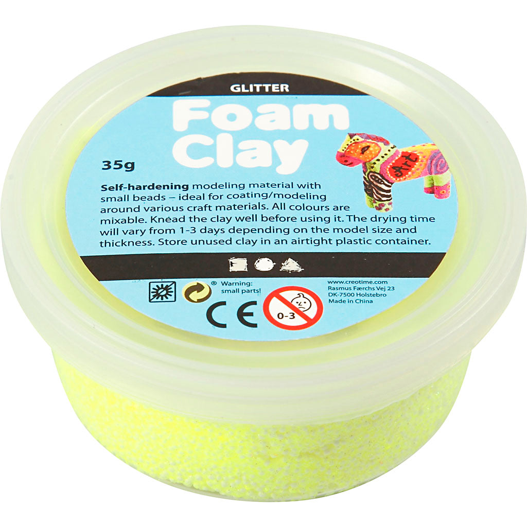 Foam clay ®, glitter, giallo, 35 gr 1 scatola
