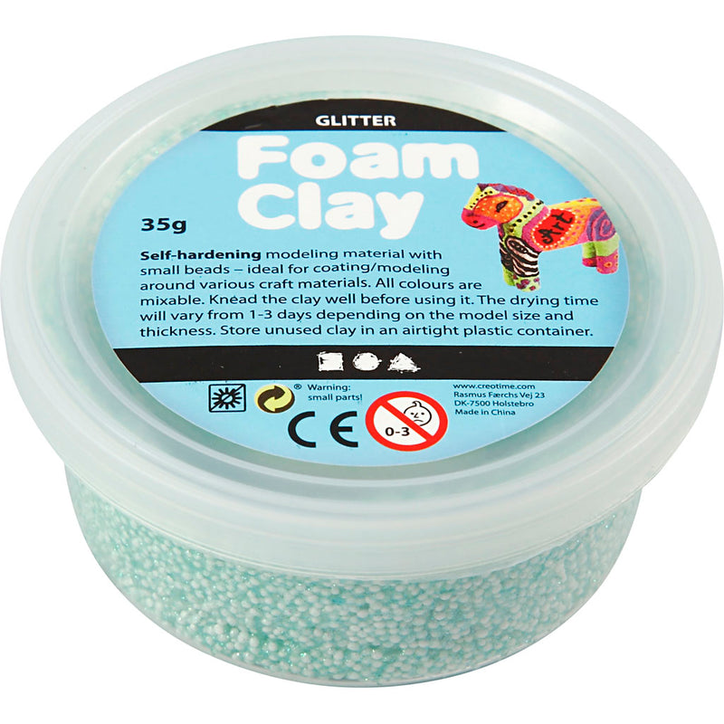 Foam clay ®, glitter, verde chiaro, 35 gr 1 scatola