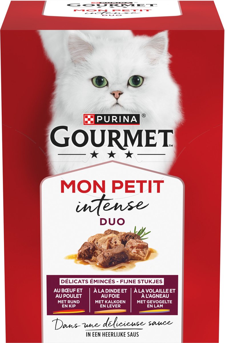 Gourmet mon petit intense - cibo umido per gatti - pollo manzo - 24 x 50 gr