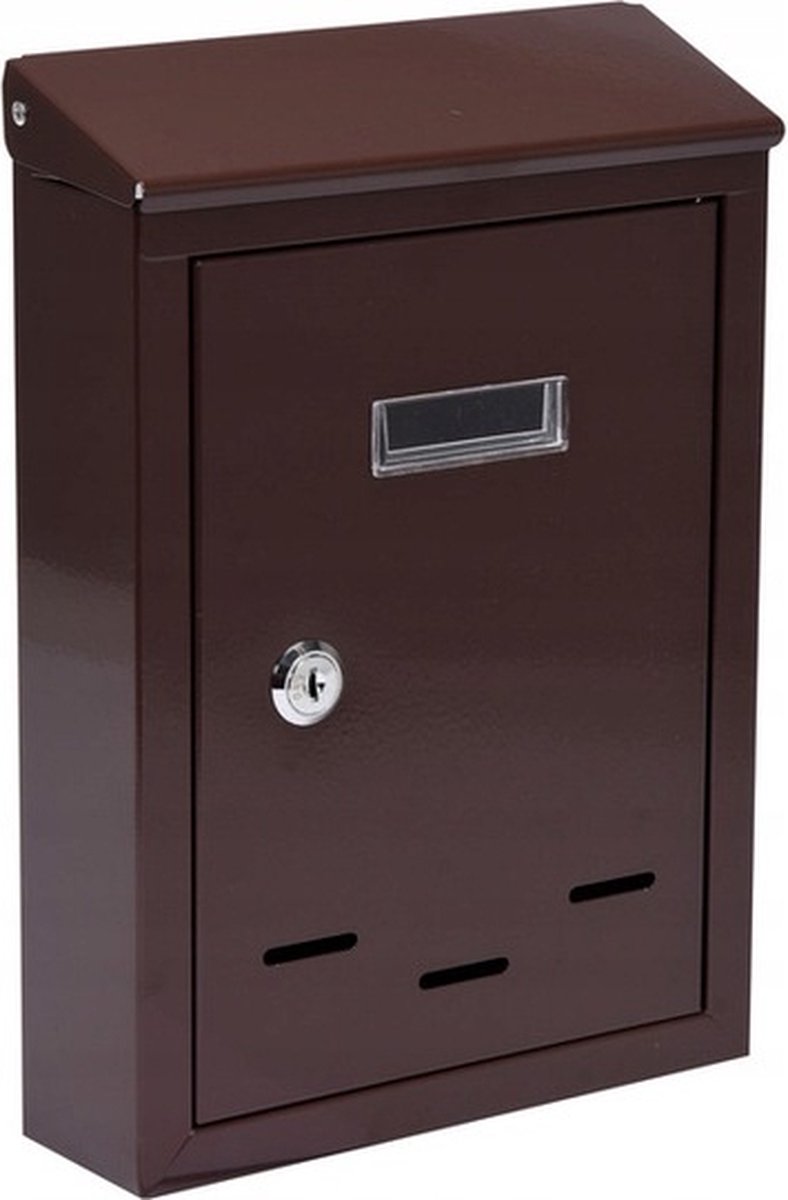 Vorel brievenbus met 2 sleutels - bruin - 285x200x60 mm