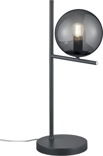 Trio pure - lámpara de mesa - antracita - excl. 1x e14 28w - cristal color humo