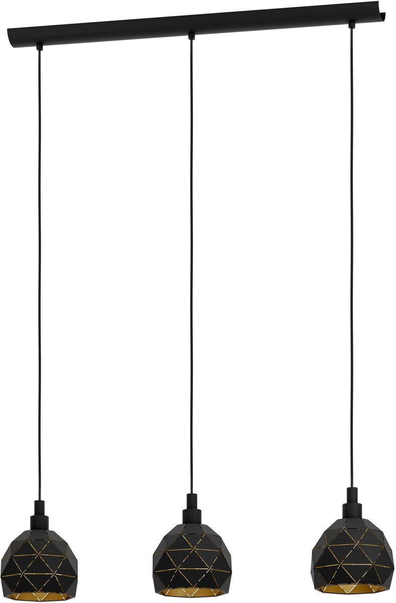 Eglo roccaforte hanglamp - e14 - 75 cm - zwart goud