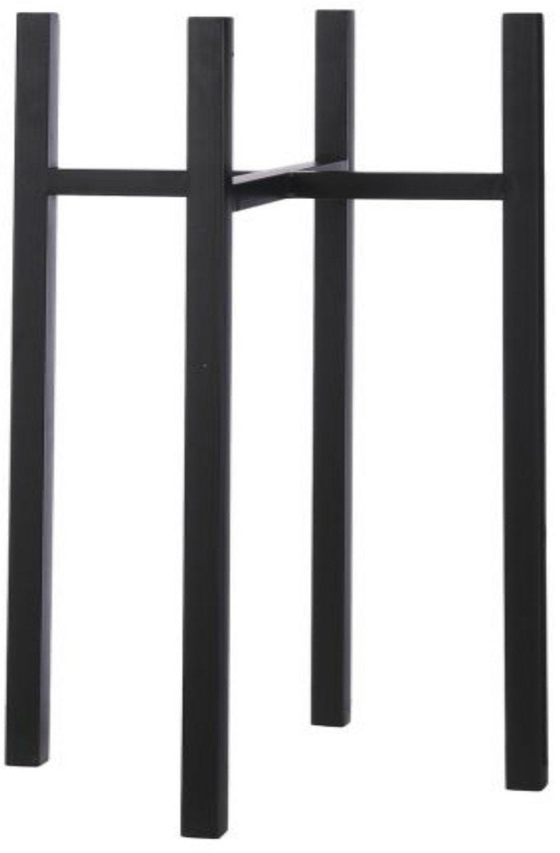 Supporto per piante ascot xl con decorazioni in mica - 37,5x37,5x71 cm - nero