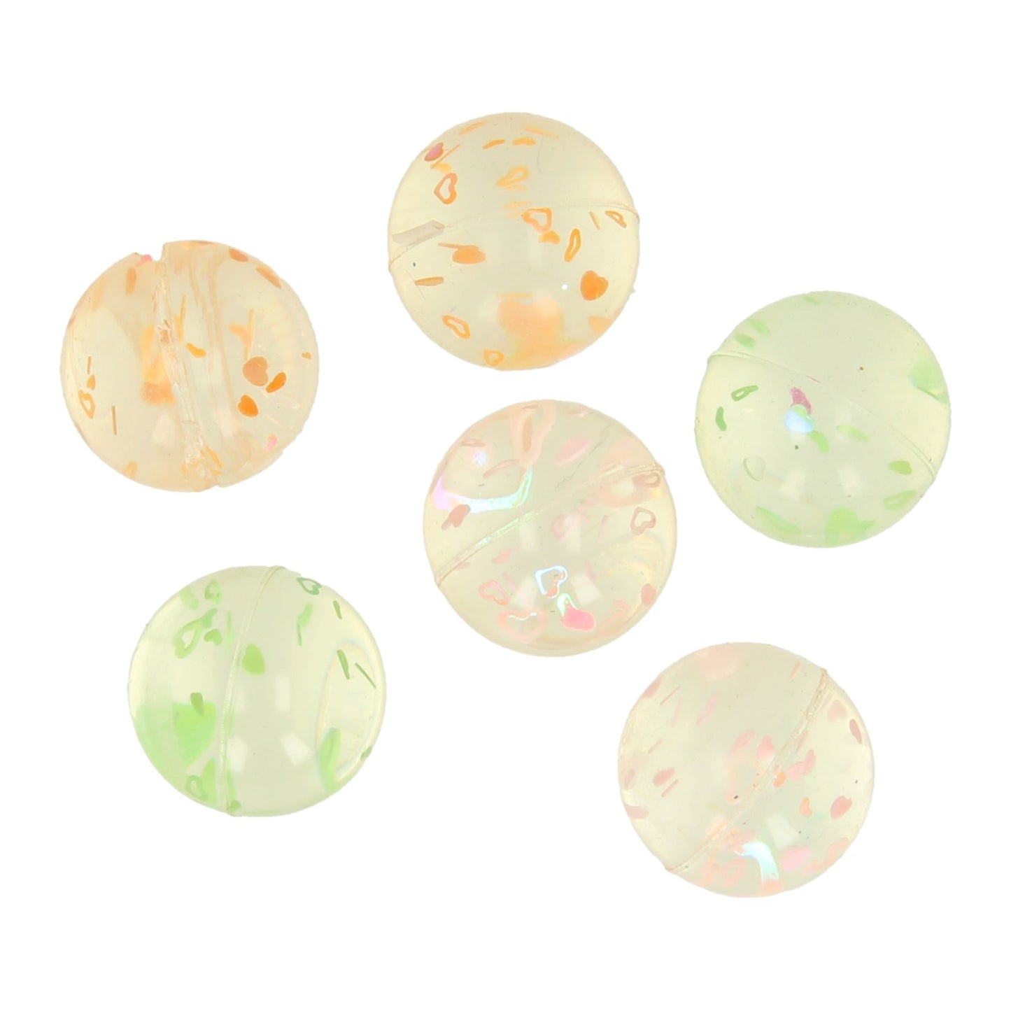 Bolas de límite moteas transparentes, 6st