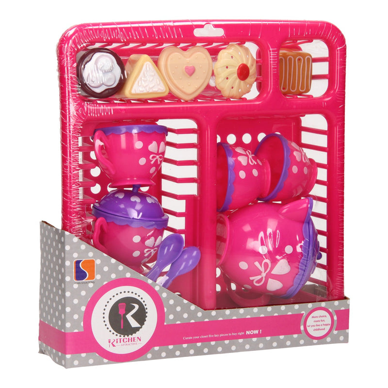 Set di tè in rack di scarico