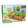 Set da costruzione con blocchi e pista per biglie Dino