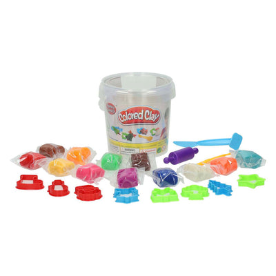 Set di argilla in scatola portaoggetti Formine natalizie - 12 colori di argilla