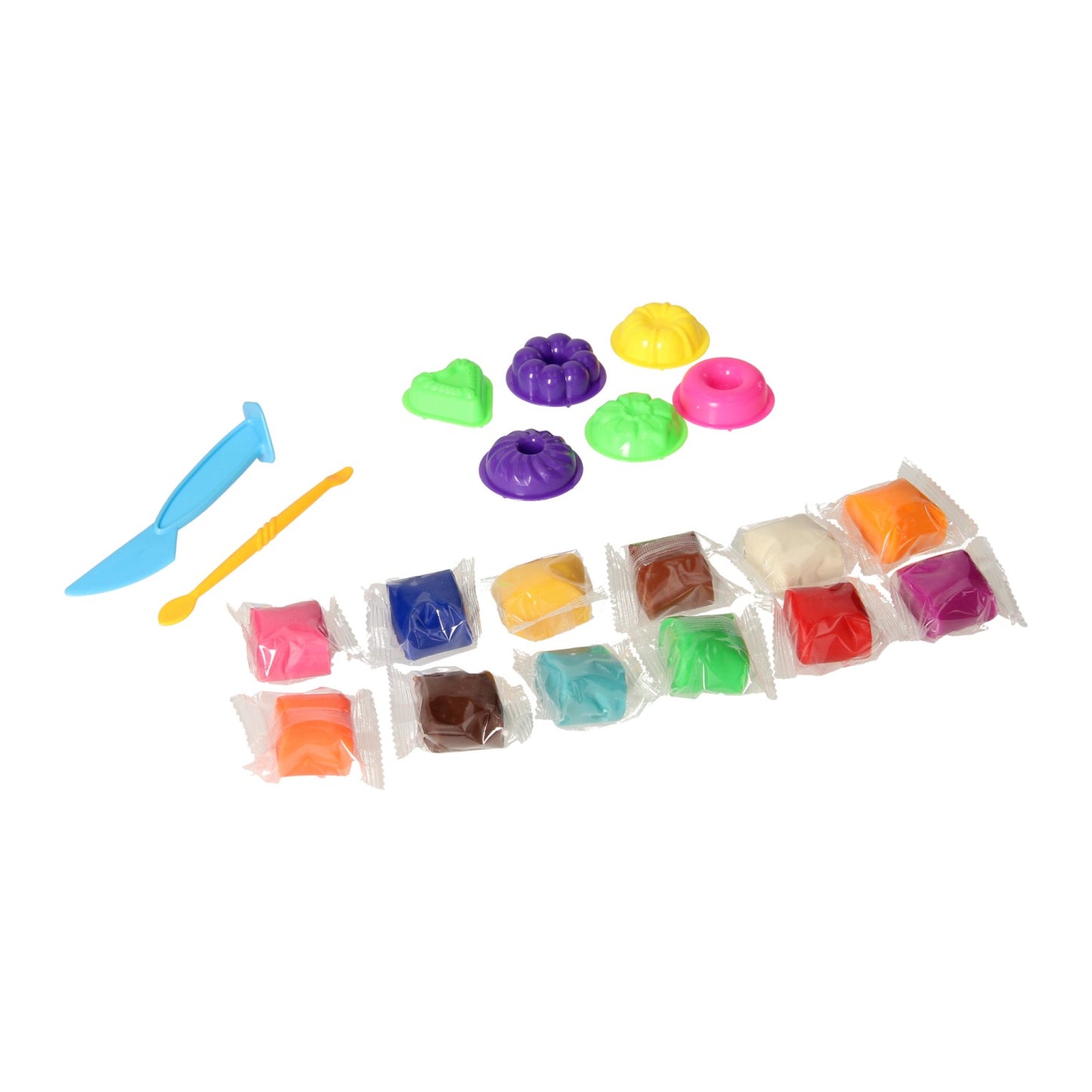 Making donuts in a storage box - 12 colors of clay
