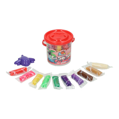 Set di argilla in botte - 9 colori di argilla - 13 pz.