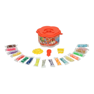 Set di argilla in botte - 18 colori di argilla - 21 pz.
