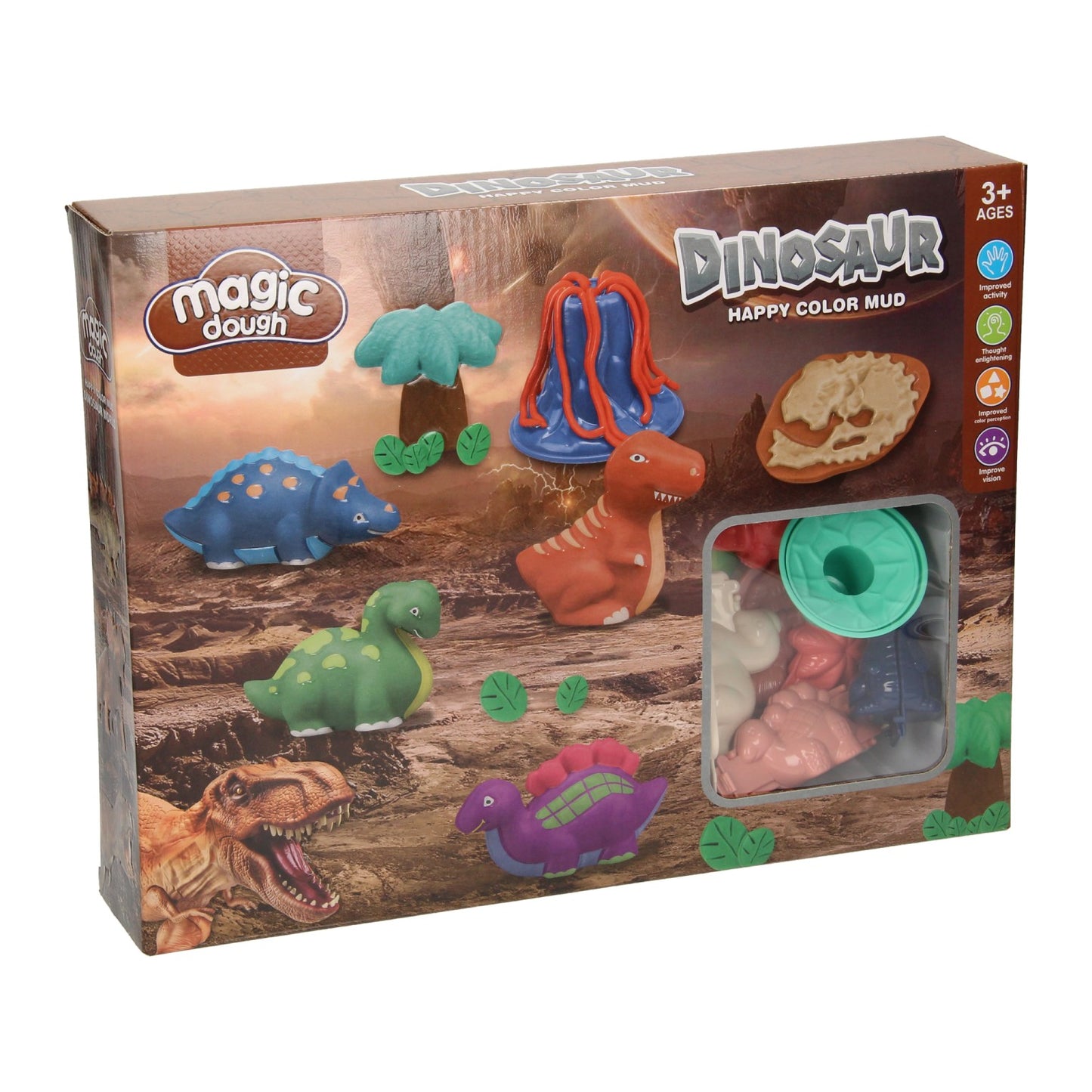 Set di argilla mondo dei dinosauri - 6 vasi di terracotta