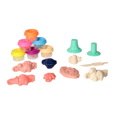 Set di argilla mondo dei dinosauri - 6 vasi di terracotta