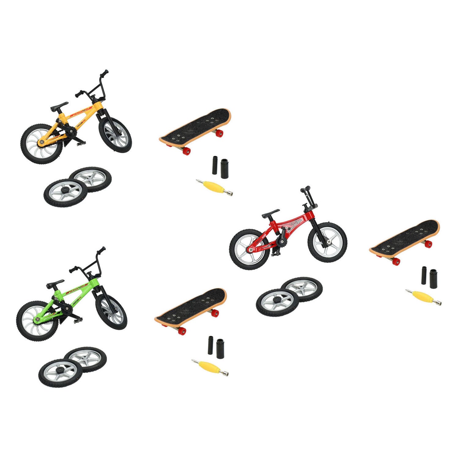 Bicicleta de acrobacias con accesorios
