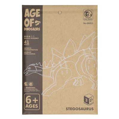 Kit di costruzione di dinosauro stegosauro 3D in legno