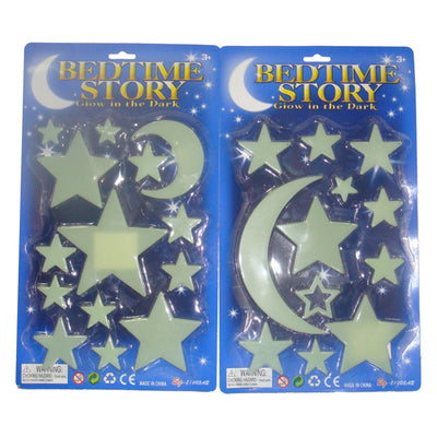 Brilla en el set oscuro luna y estrellas