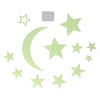 Glow in the dark set maan en sterren