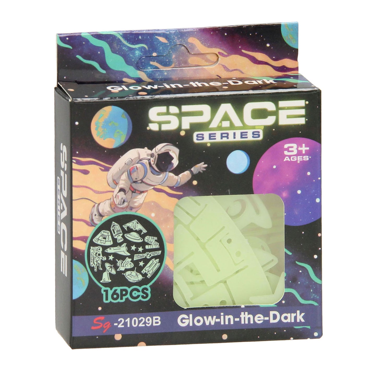 Glow in the dark set ruimte, 16dlg.