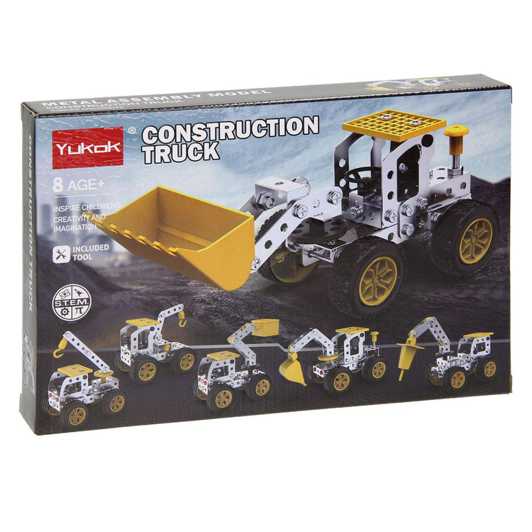 Camión en kit de construcción metálico con plataforma elevadora, 115 piezas.