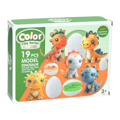 Set di argilla Dino - 6 colori di argilla - 19 pz.