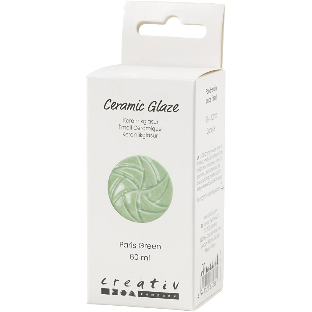 Esmalte cerámico Creativ Company, 984-1101 °c, opaco, verde París, 60 ml 1 botella