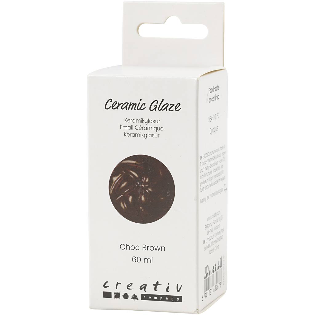 Esmalte cerámico Creativ Company, 984-1101 °c, opaco, marrón chocolate, 60 ml 1 botella