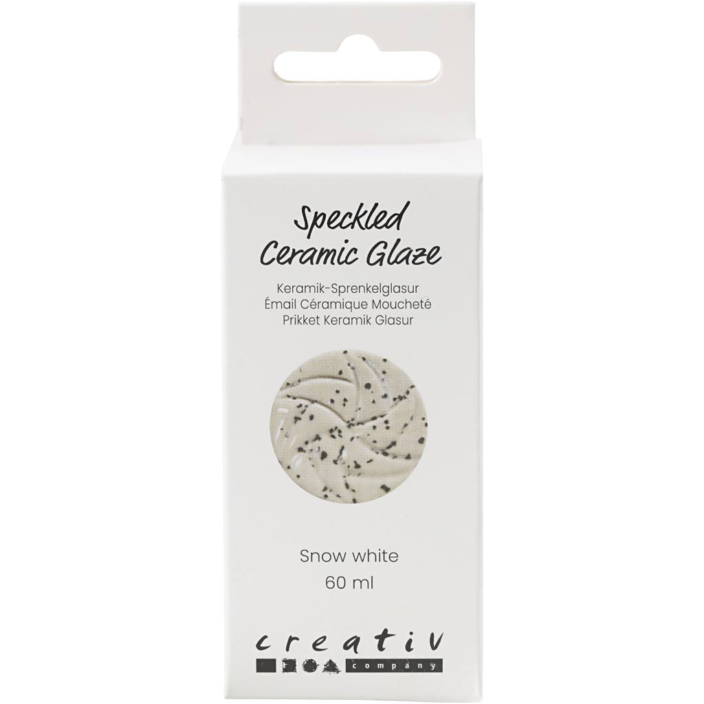 Creativ company esmalte cerámico moteado, 999-1060 °c, opaco, blanco nieve, 60 ml 1 botella