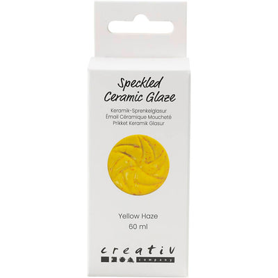 Creativ company gespikkeld keramiekglazuur, 999-1060 °c, dekkend, yellow haze, 60 ml 1 fles