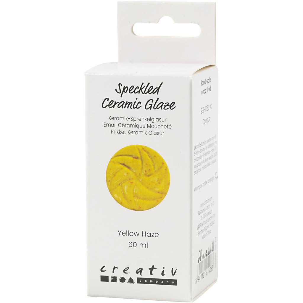 Creativ company esmalte cerámico moteado, 999-1060 °c, opaco, neblina amarilla, 60 ml 1 botella