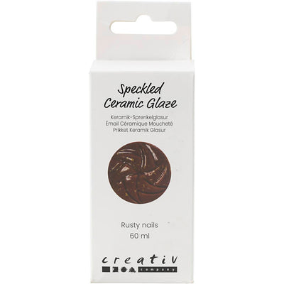 Smalto ceramico puntinato dell'azienda Creativ, 999-1060 °C, opaco, chiodi arrugginiti, 60 ml 1 bottiglia