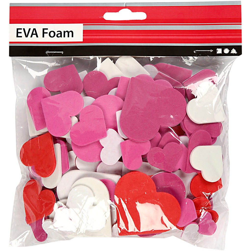 Espuma formas Corazones, Autoadhesivo, 200pcs.