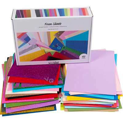 Fogli in schiuma Creative Company, A4, foglio 210x297 cm, vari colori, 40 fogli 1 scatola