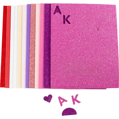 Láminas de espuma Creativ Company, medidas 14x25 cm, grosor 2 mm, armonía rosa violeta, 12 hojas 1 caja