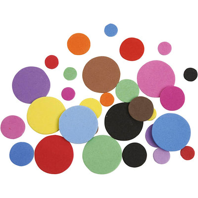 Creativ company círculos de espuma eva, d 12+20+32 mm, varios colores, 2120 div 1 caja