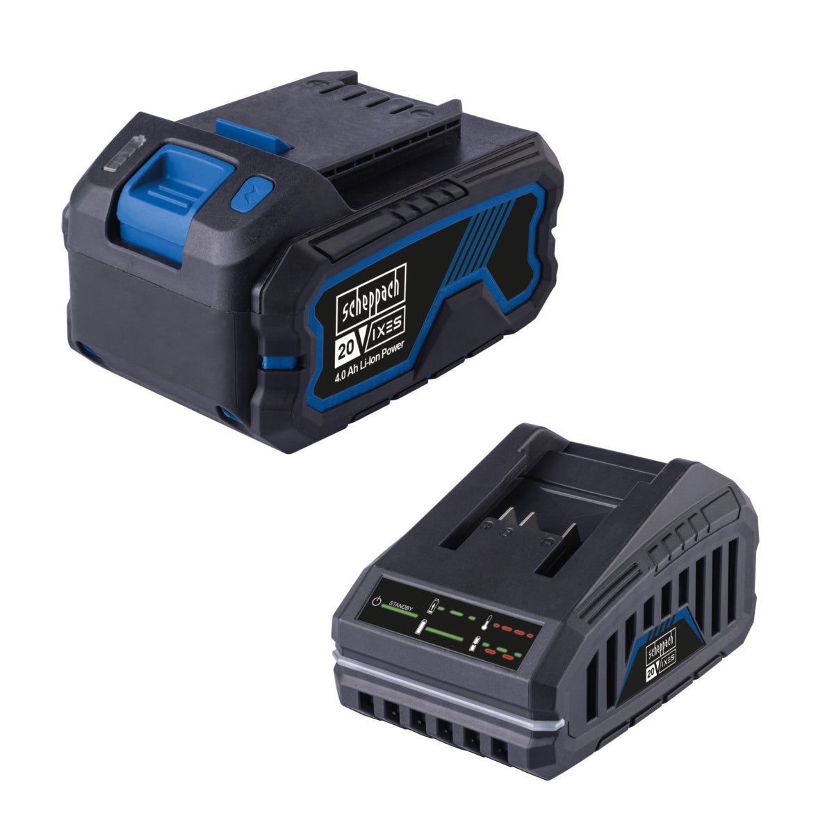Set di avviamento Scheppach batteria 20v + caricabatteria sbsk4.0 - 7909201721