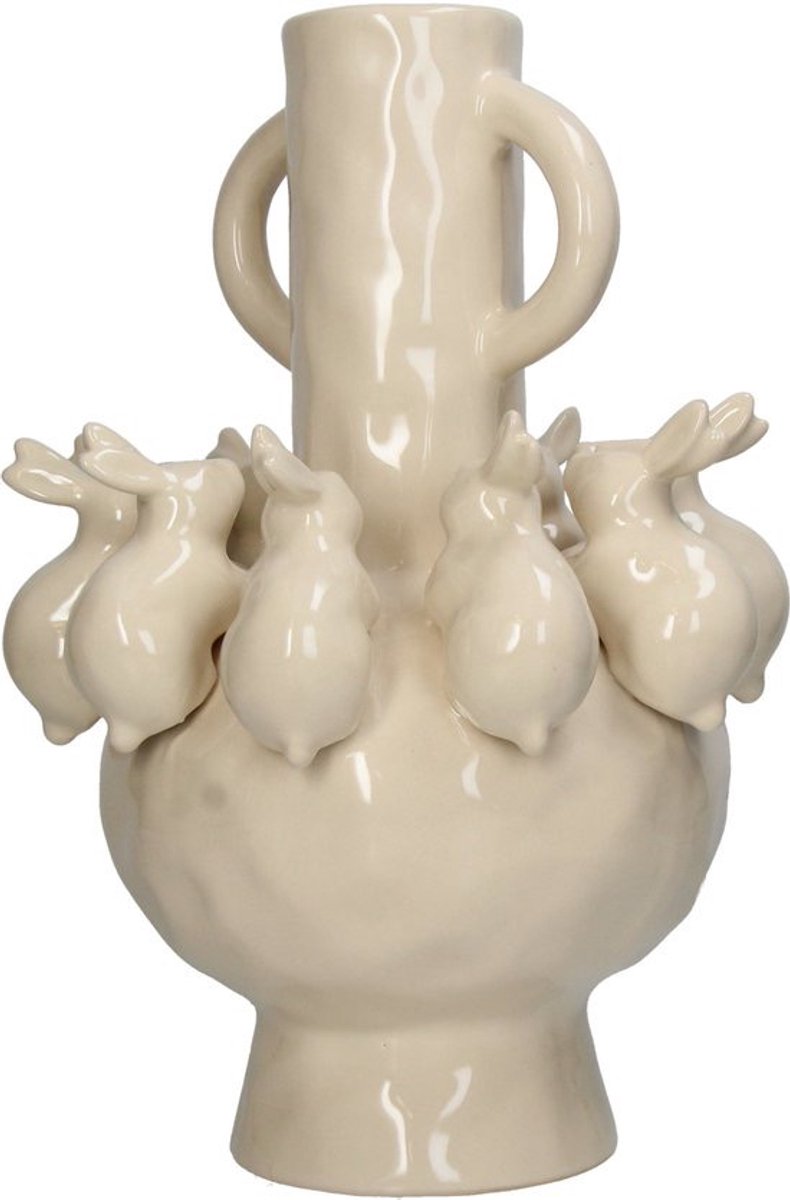 Jarrón colección hd conejitos loza 22,5x22,5x35,3cm