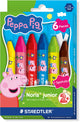 Staedtler peppa pig x noris junior waskrijtjes - set 6 st