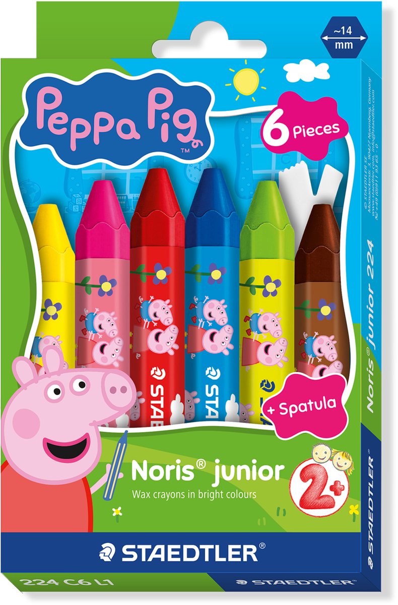 Crayones de cera Staedtler peppa pig x noris junior - juego de 6 piezas