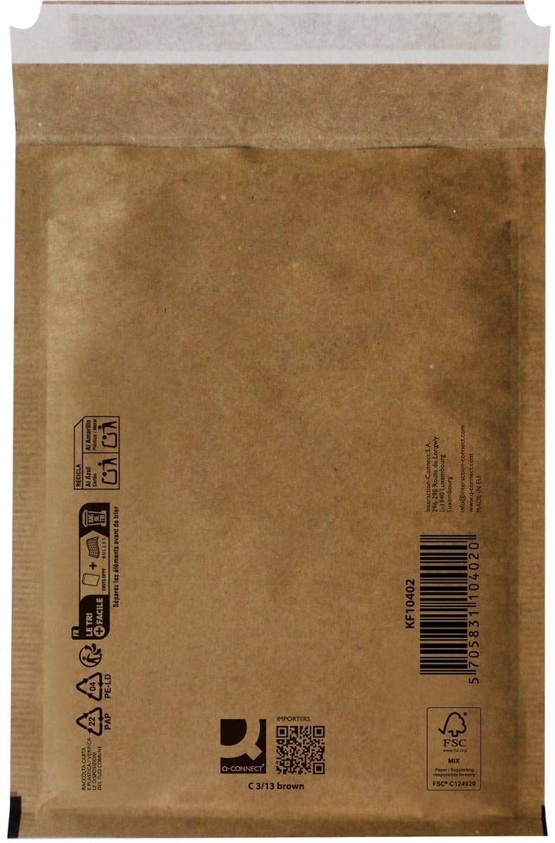 Buste imbottite Q-connect, marrone, 3-c, 170 x 225 mm, scatola da 100 pezzi