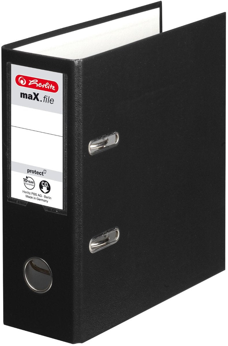 Herlitz folder max.file protect a5 8cm black pp foil cover