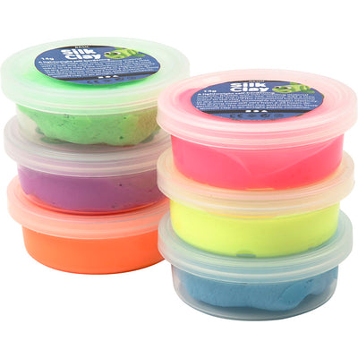 Silk Clay Neon Kleuren, 6x14gr.