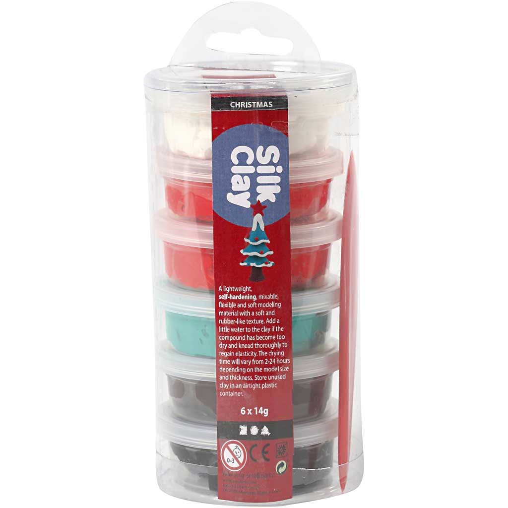 Silk clay ®, pintura navideña, 6x14 gr 1 caja